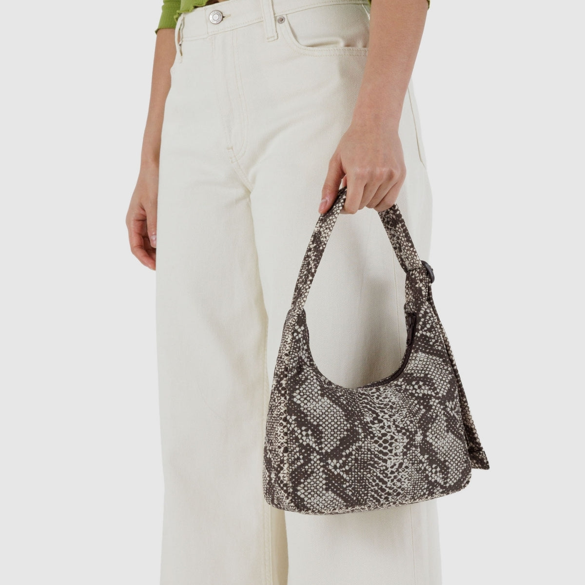 Baggu Mini Nylon Shoulder Bag in Snakeskin