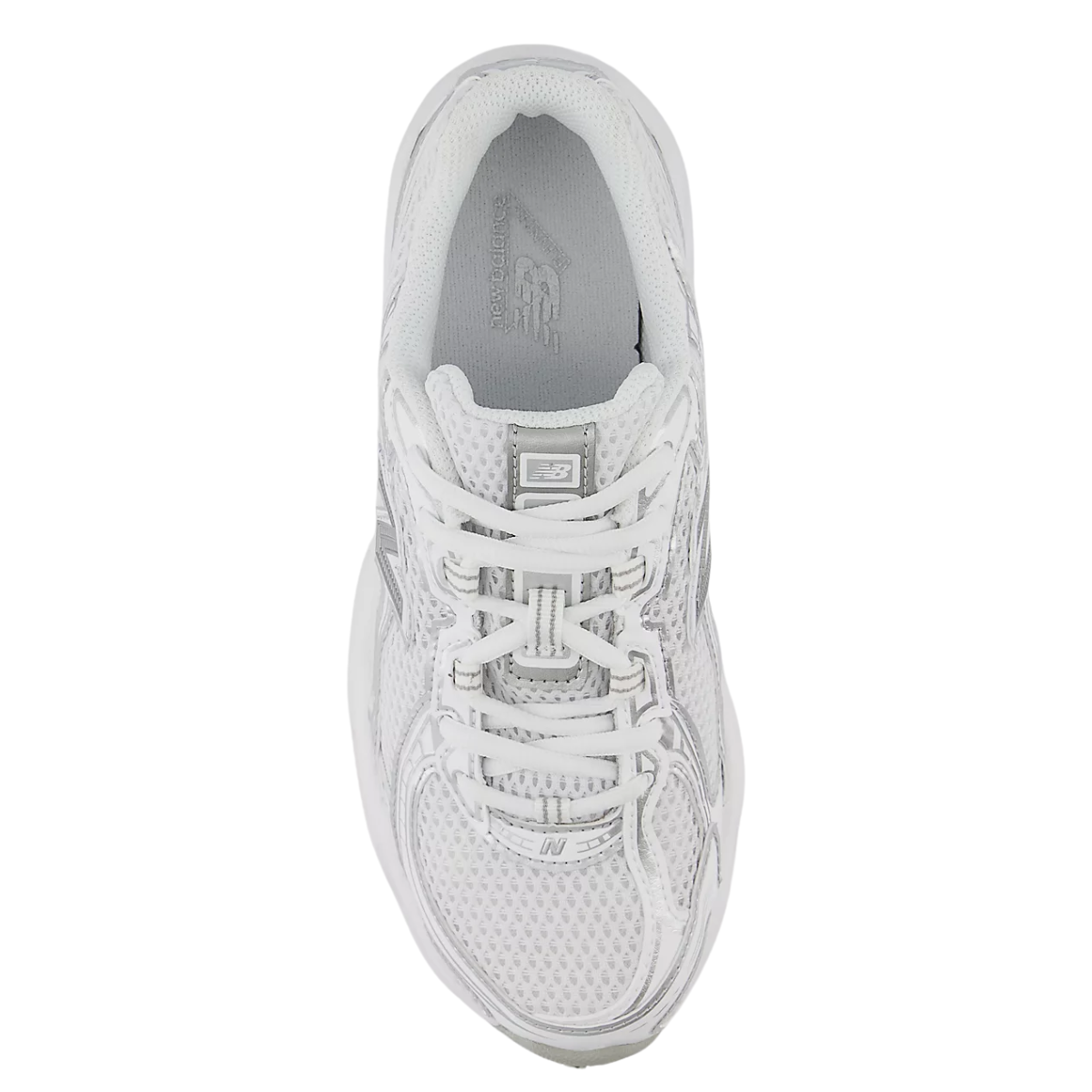 New Balance Youth 740 in White with Silver Metalic