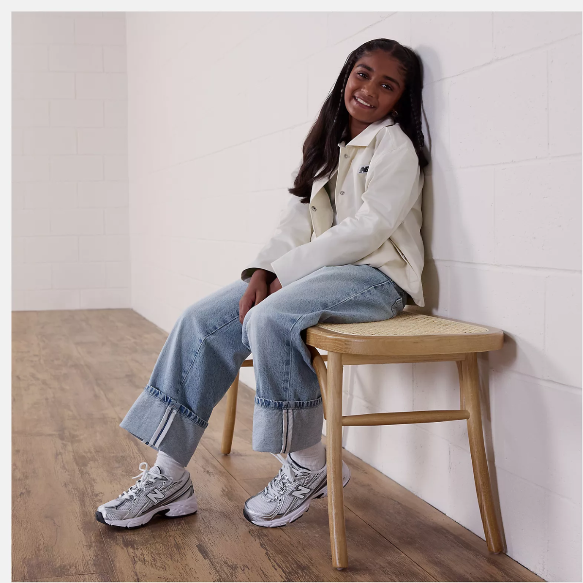 New Balance Youth 740 in Navy with White