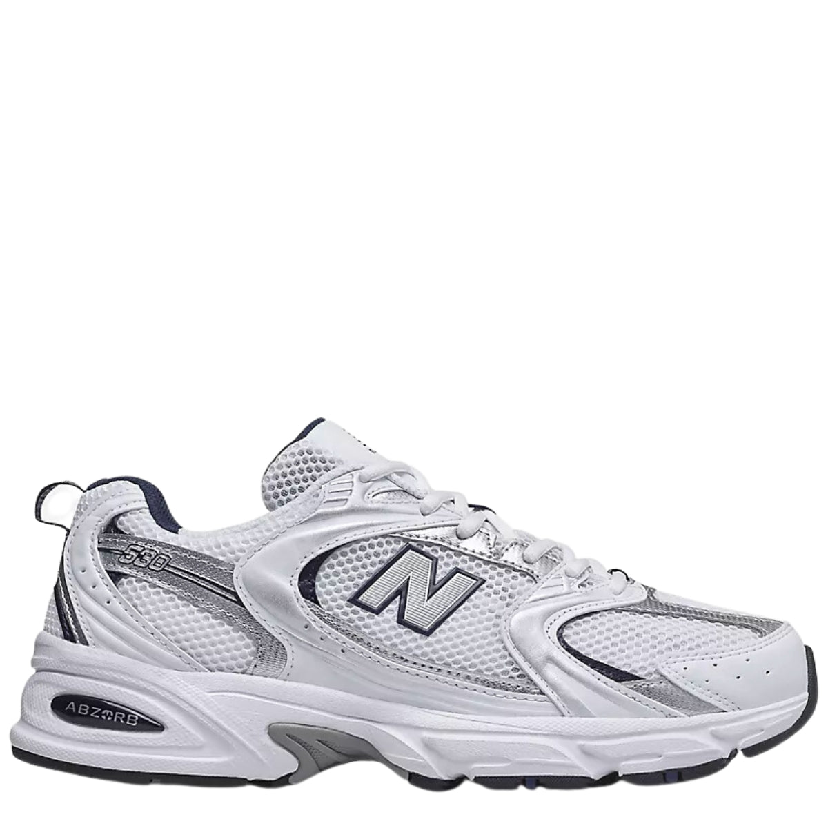 New Balance 530 in White with Natural Indigo