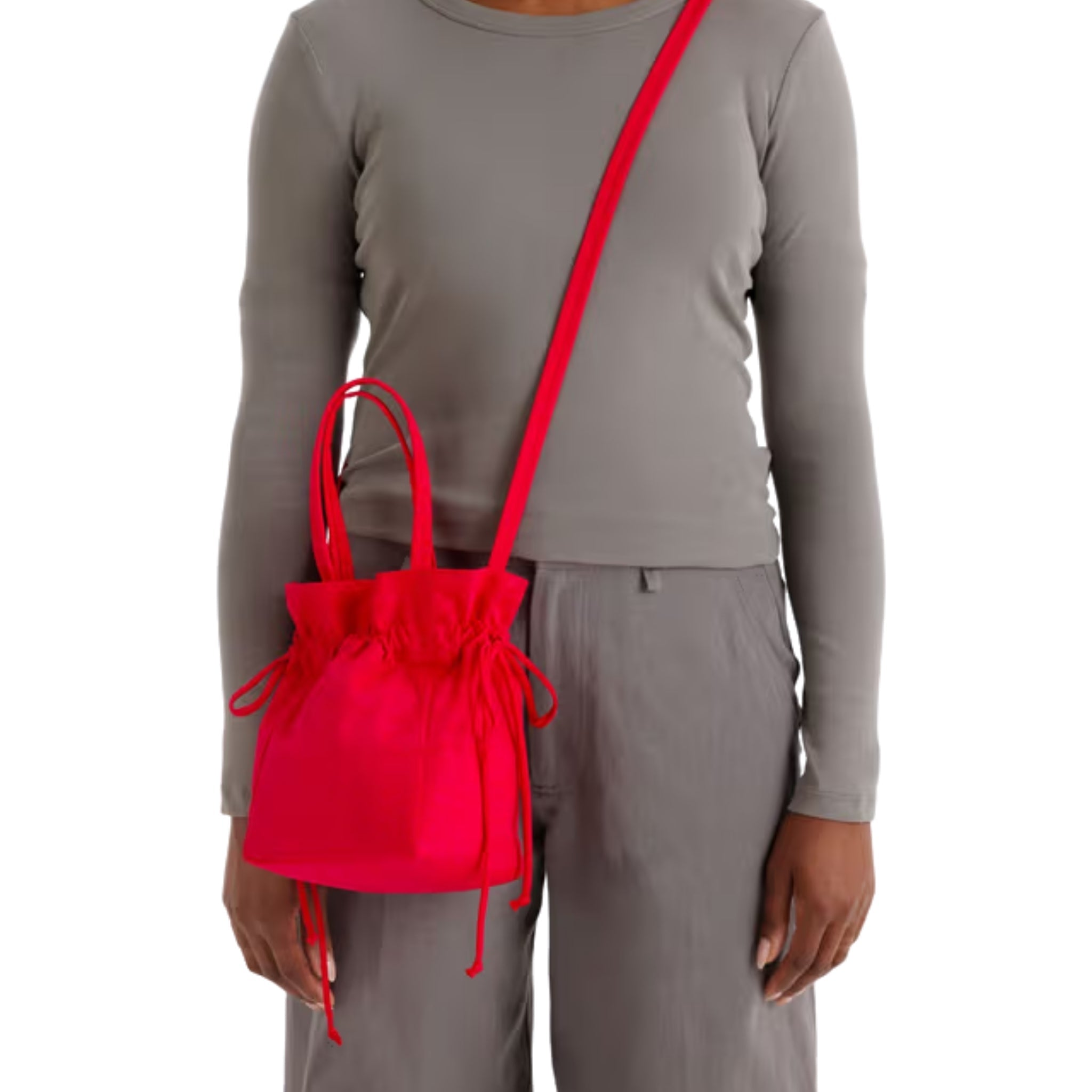 Baggu Nylon Drawstring Bag in Candy Apple