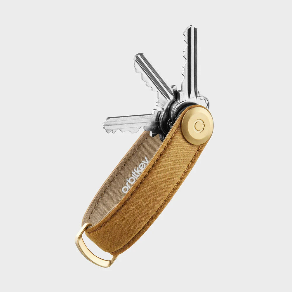 Orbitkey Key Organiser Waxed Canvas in Golden Sand