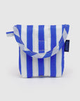 Baggu Puffy Earbuds Case in Blue Painted Stripe