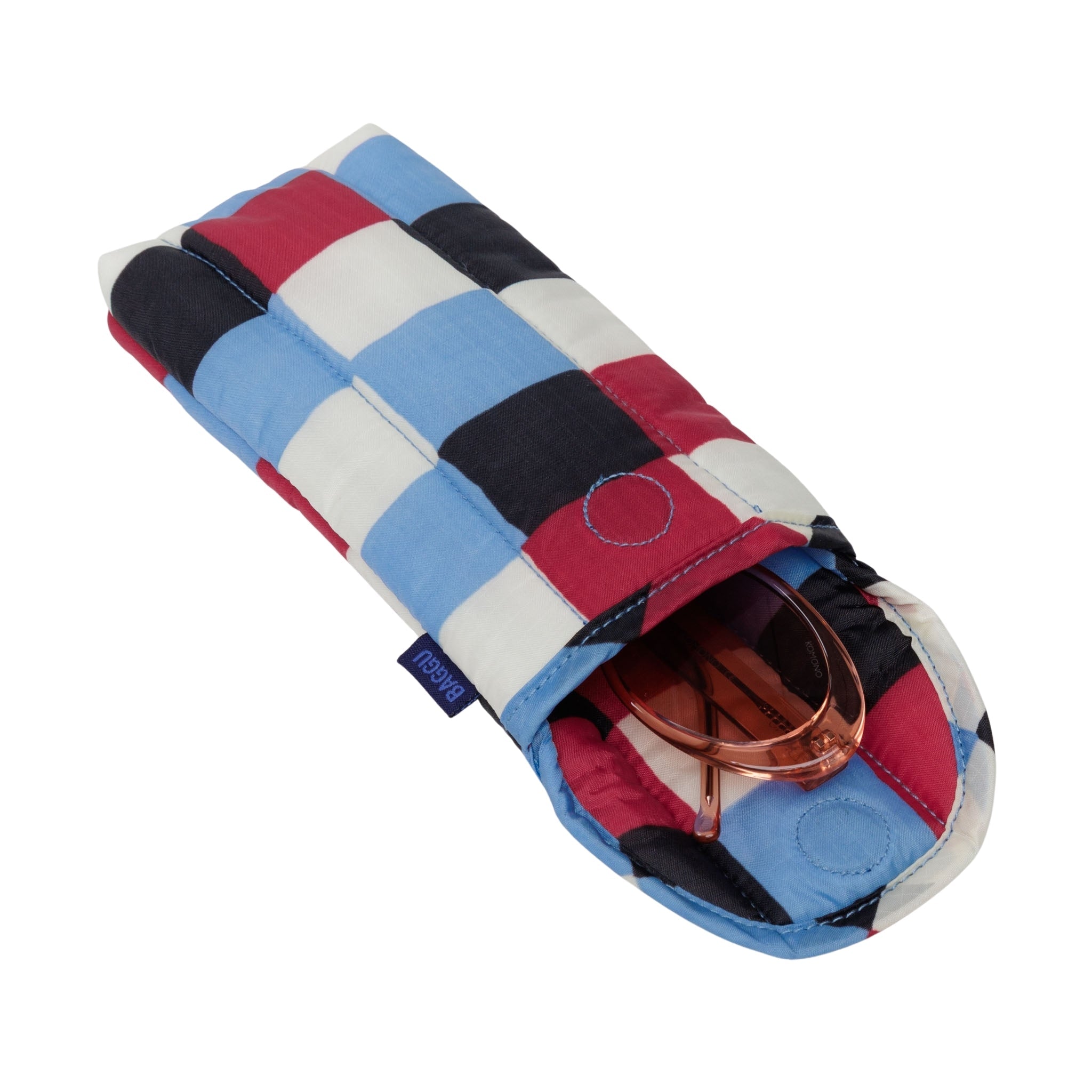 Baggu Puffy Glasses Sleeve in Painted Check