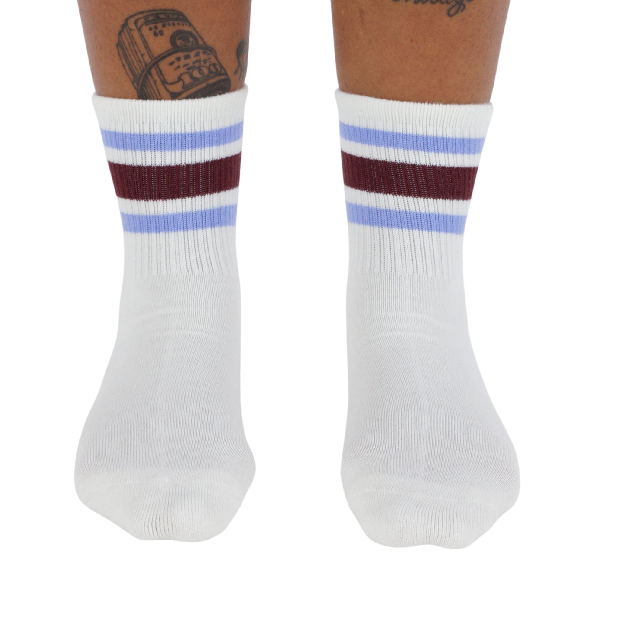 Baggu Ribbed Sock in Ivory Stripe