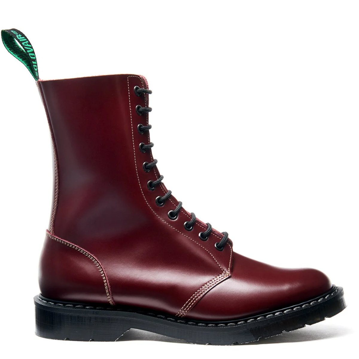 Solovair 11 Eye Astronaut Boot in Oxblood Hi-Shine