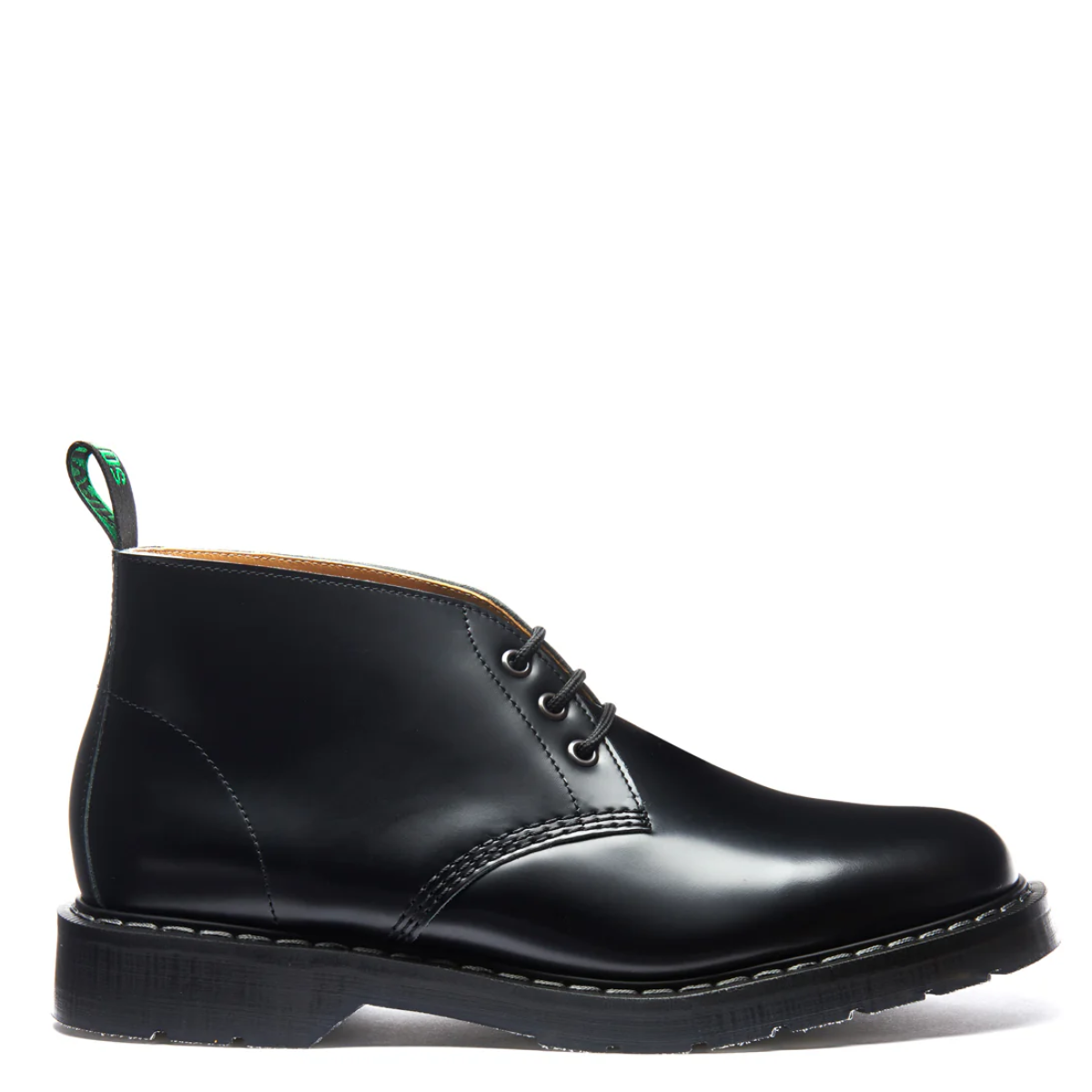 Solovair 3 Eye Chukka Boot in Black Hi-Shine