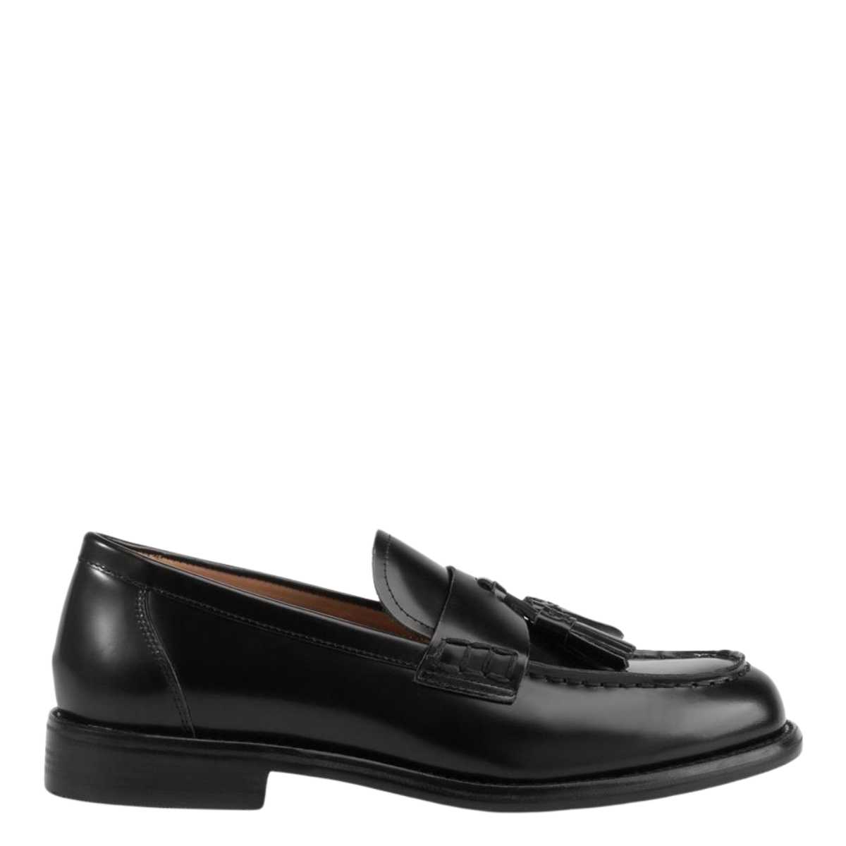 Vagabond Women's Linn Tassle Loafers in Black Polished Leather