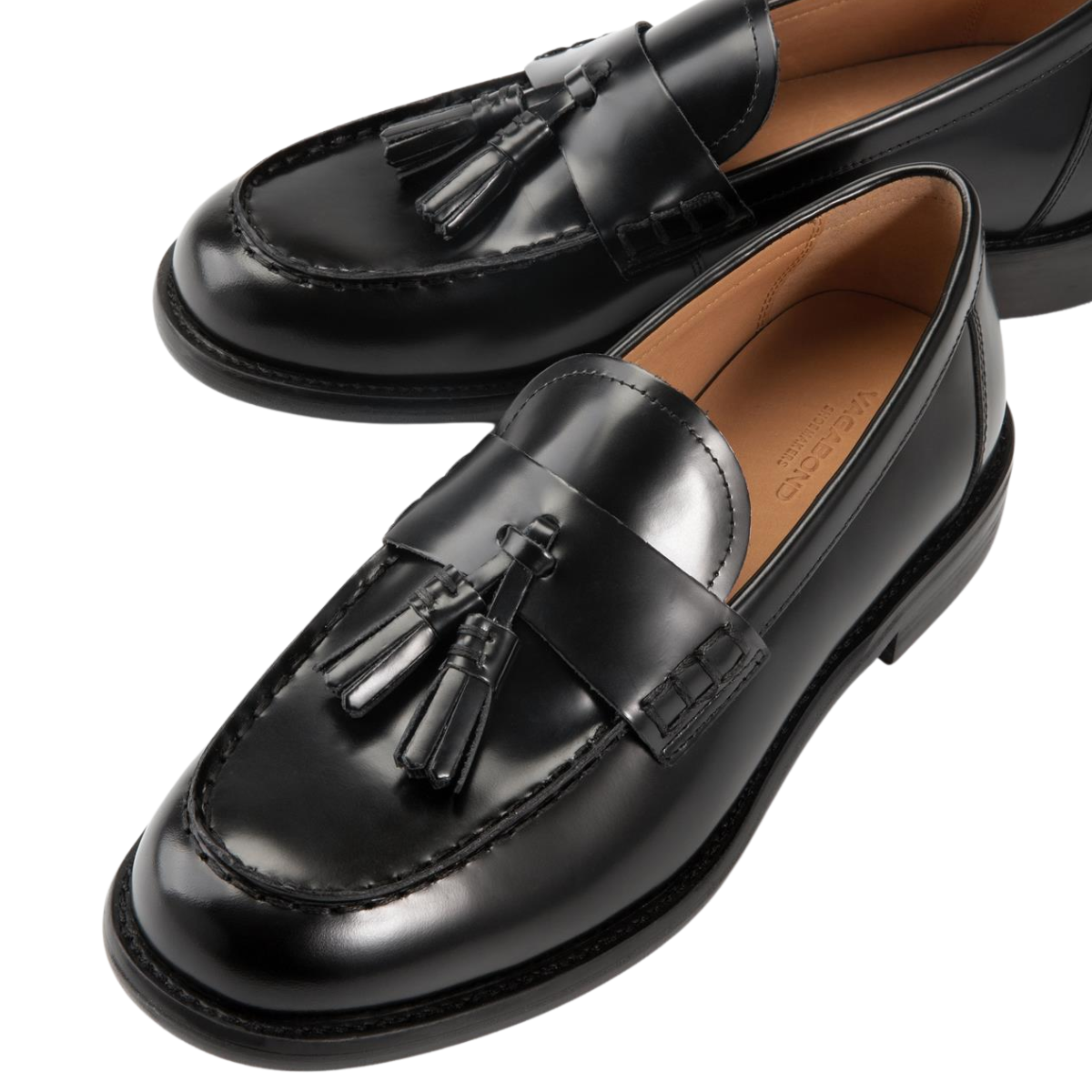 Vagabond Women's Linn Tassle Loafers in Black Polished Leather