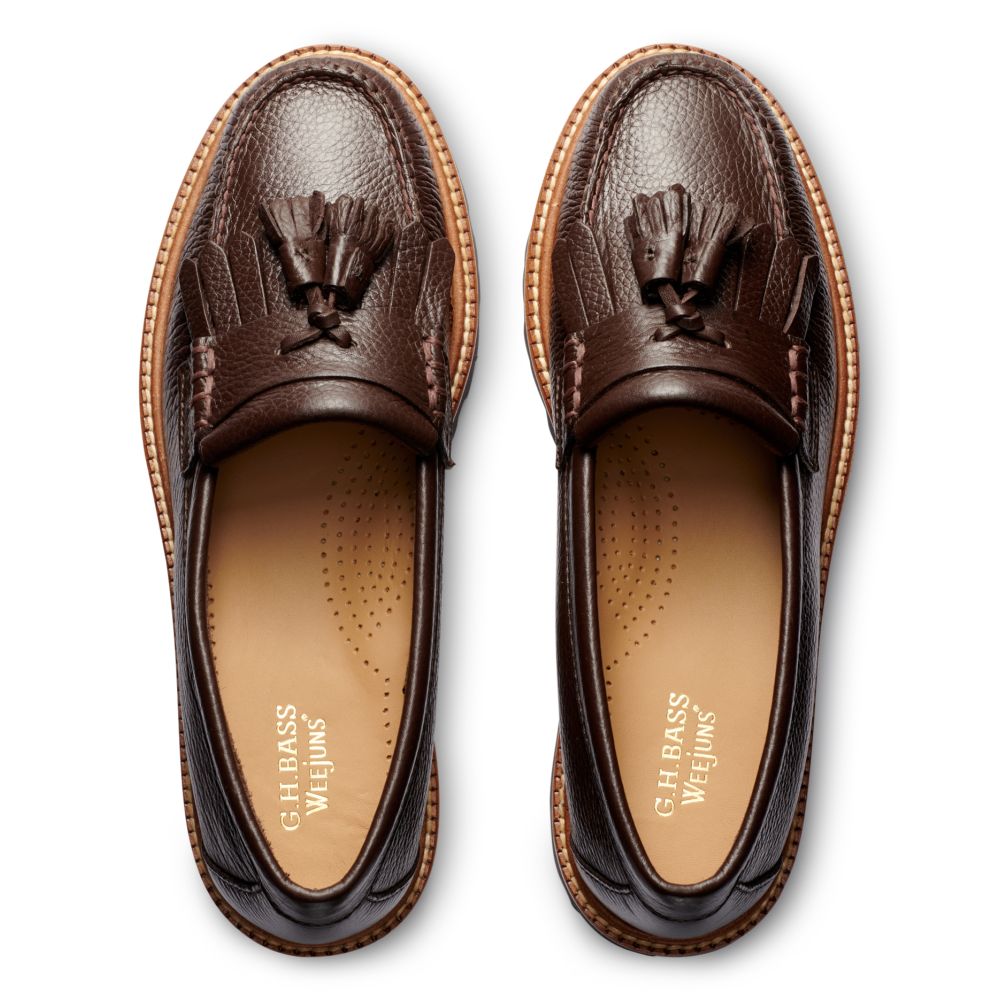G.H. Bass Women's Ester Kiltie Super Lug Weejuns Loafer in Brown