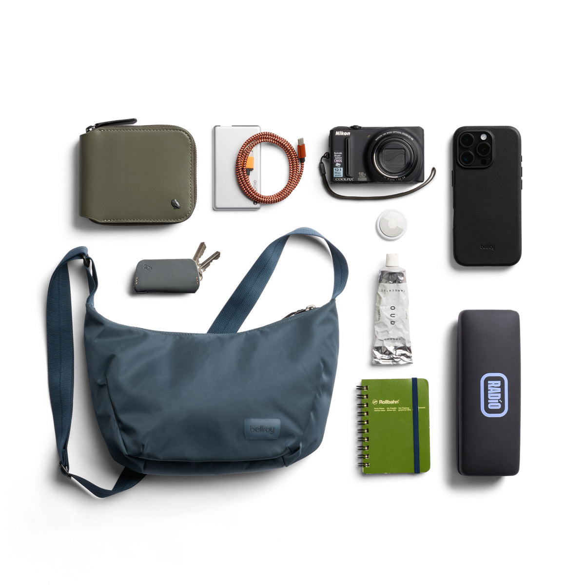 Bellroy Laneway Crescent Bag 2.5L in Bluesteel