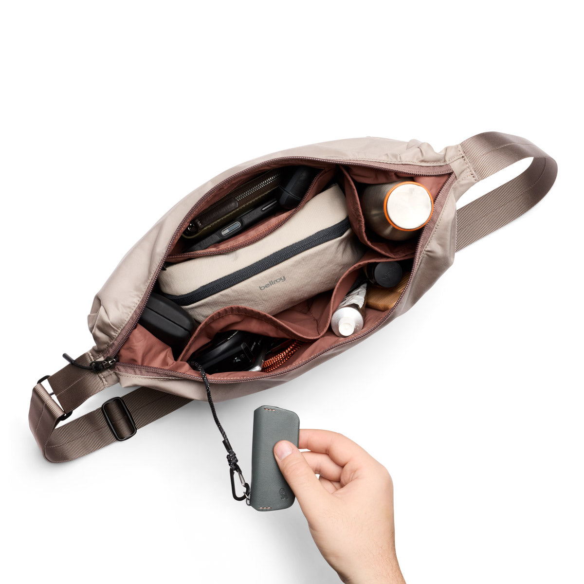 Bellroy Laneway Crescent Bag 7L in Fawn
