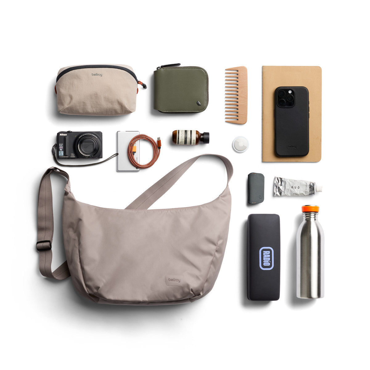 Bellroy Laneway Crescent Bag 7L in Fawn