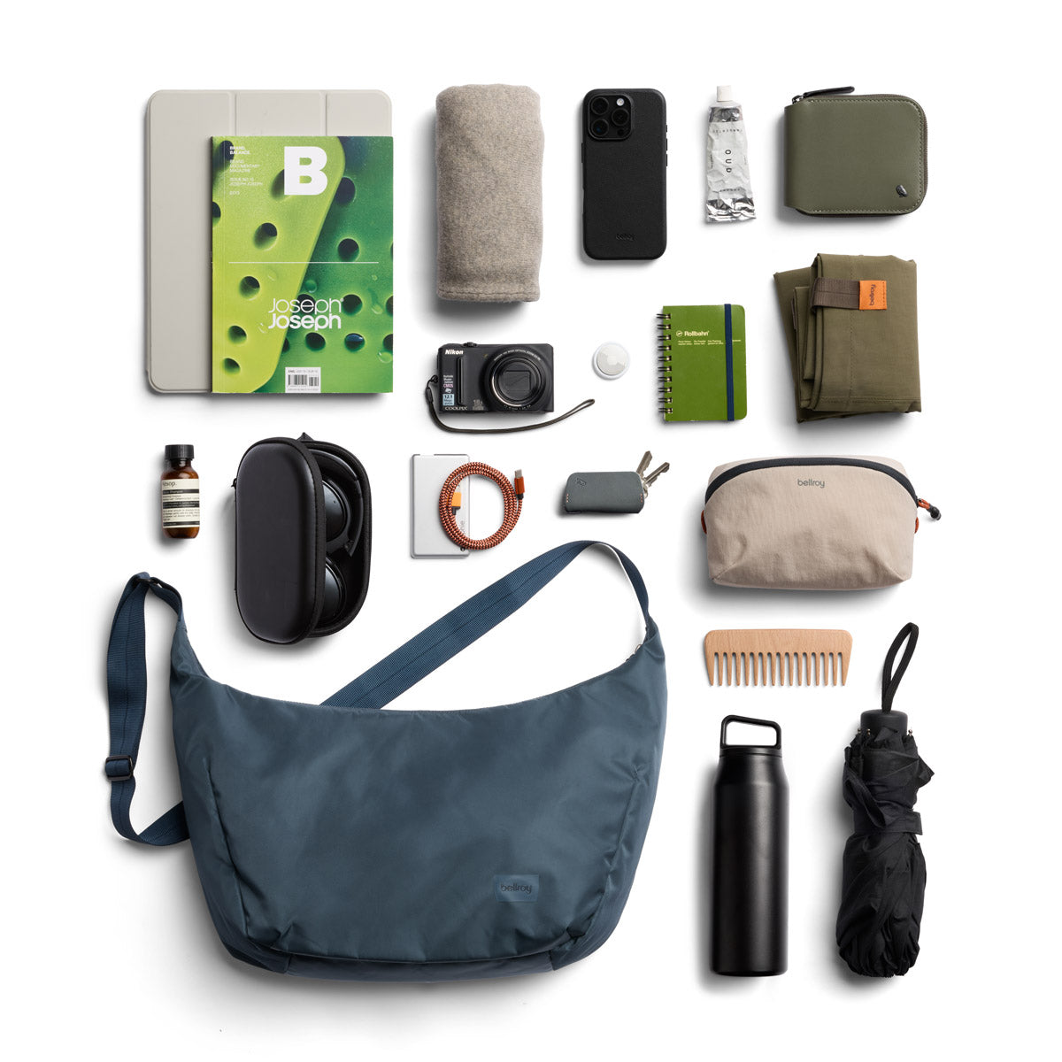 Bellroy Laneway Crescent Bag 12L in Bluesteel