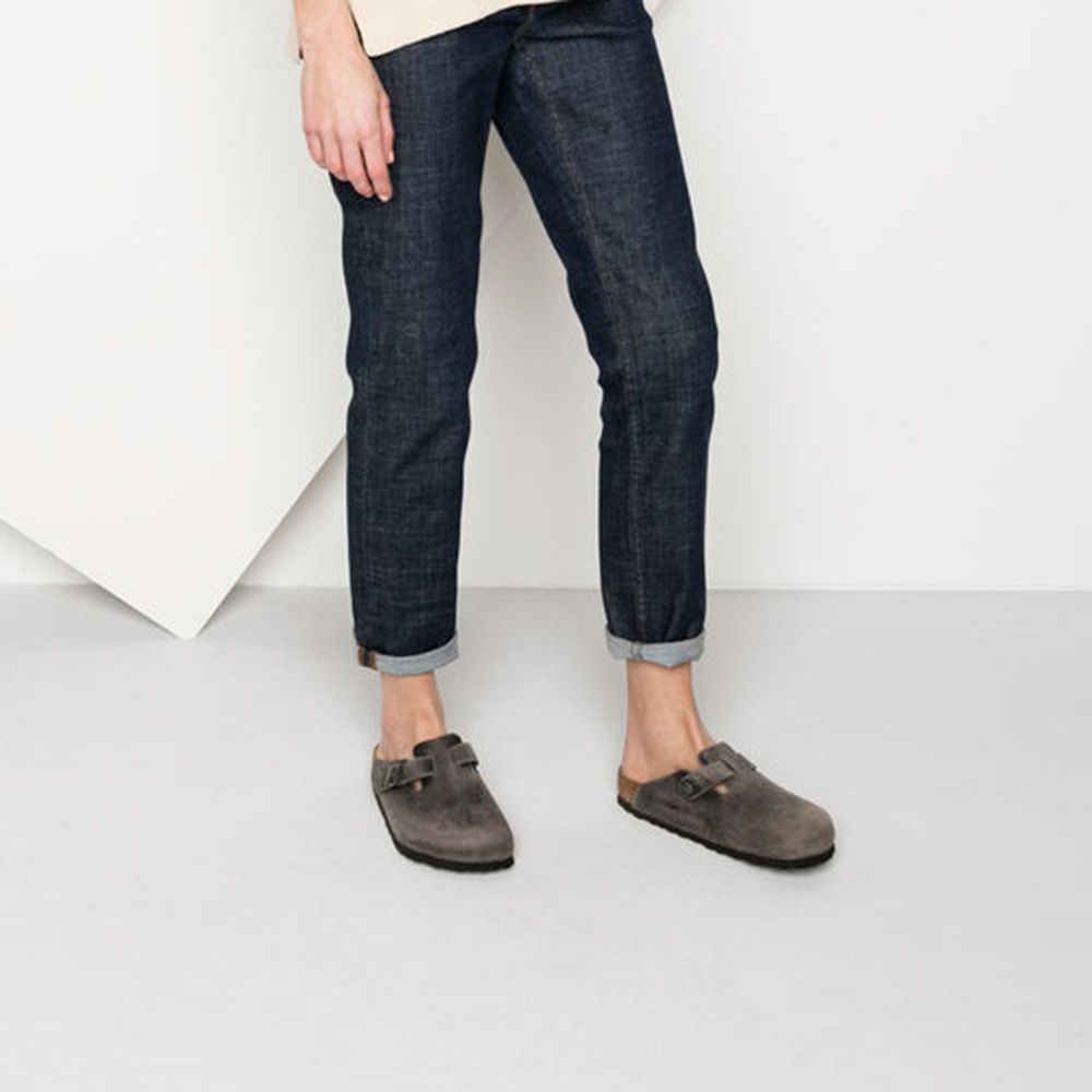 Birkenstock Boston Softbed Oiled Leather in Iron