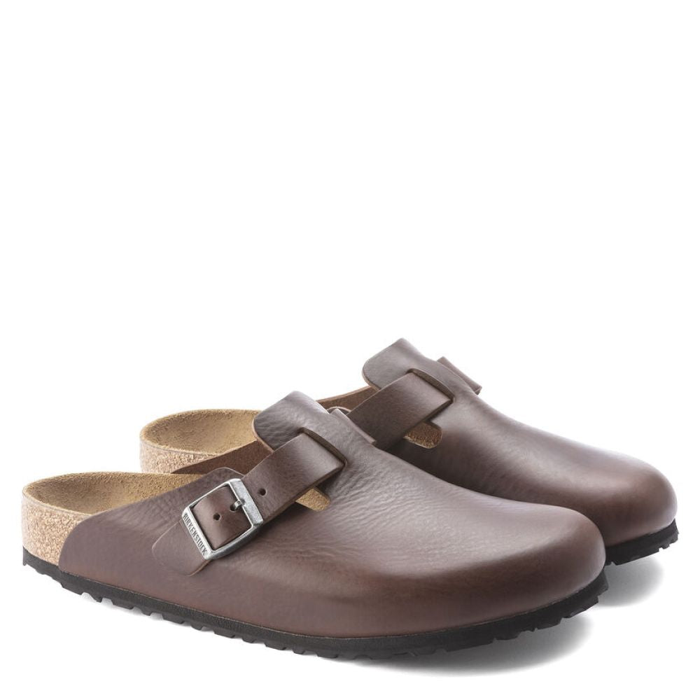 Birkenstock Men&#39;s Boston Grip Leather in Vintage Wood Roast