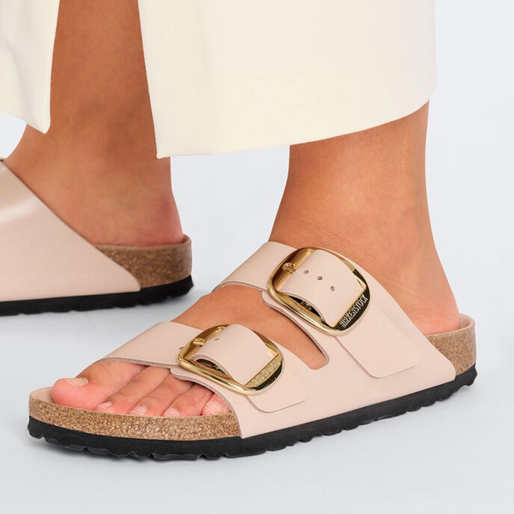 Birkenstock Women's Arizona Big Buckle Natural Leather Patent in New Beige