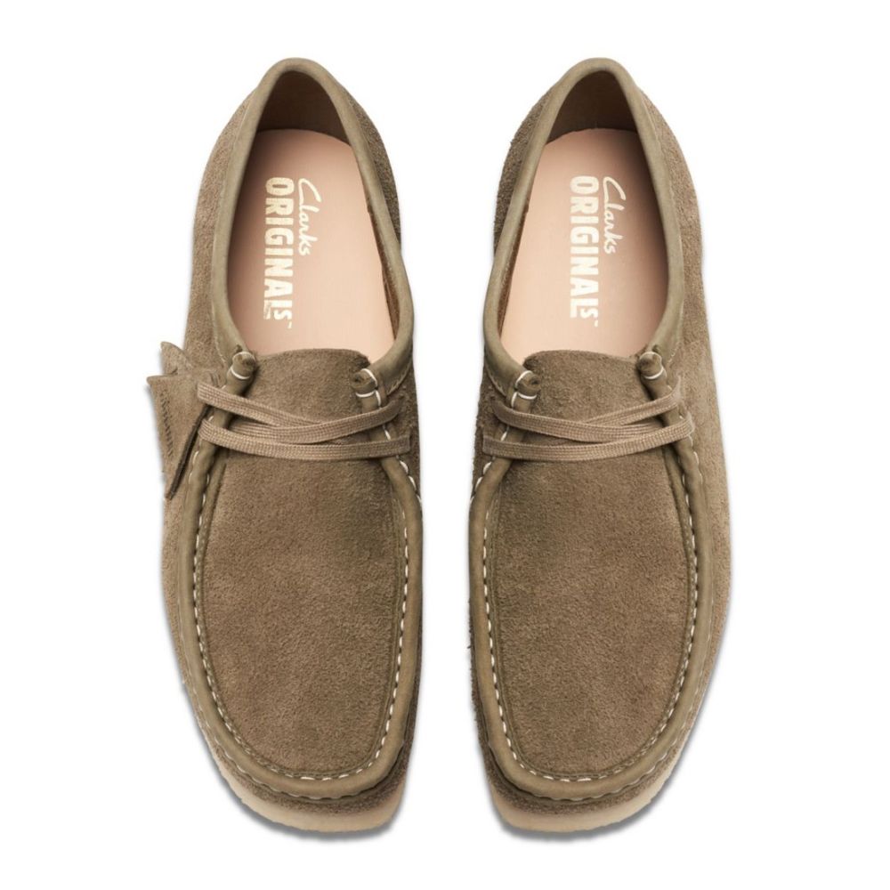 Clarks Men&#39;s Wallabee in Pale Khaki Suede