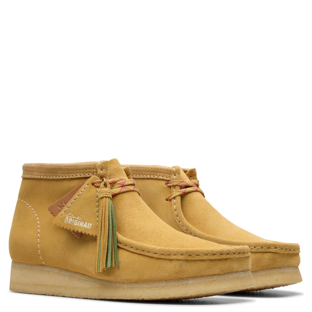Clarks Men's Wallabee Boot in Golden Tan Suede