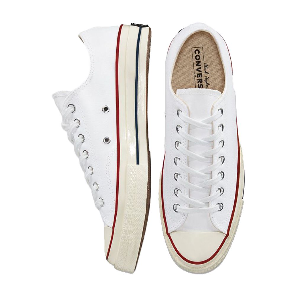 Converse Chuck 70 Low in White/Garnet/Egret