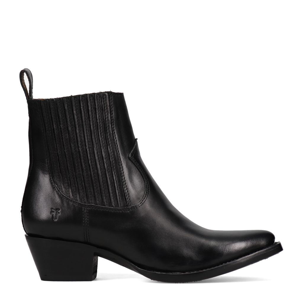 Frye Women's Sacha Chelsea in Black/Polished Soft Full Grain