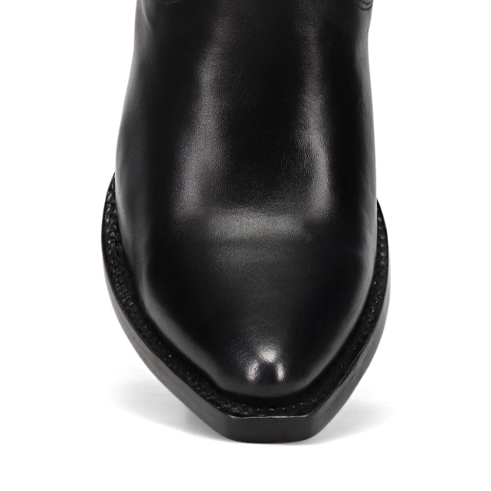 Frye Women's Sacha Chelsea in Black/Polished Soft Full Grain