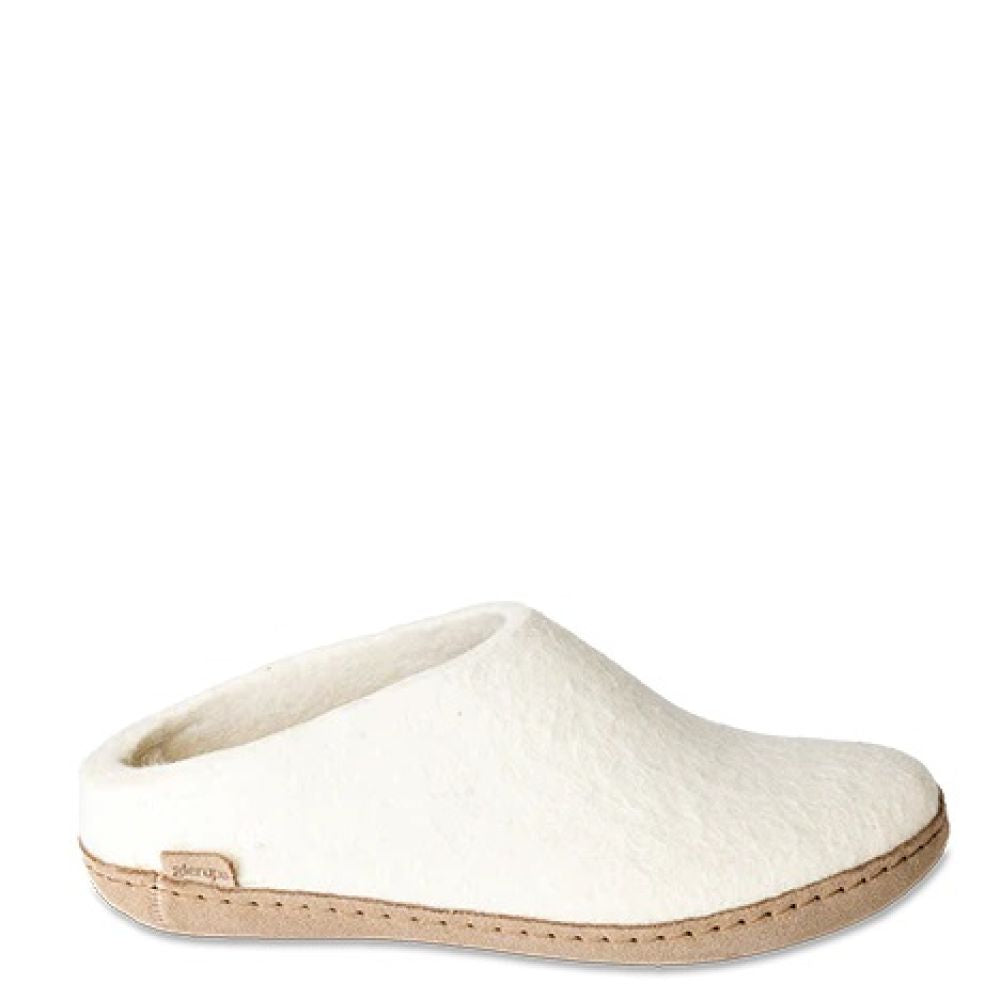 Glerups Women’s Open Heel Leather Sole in White