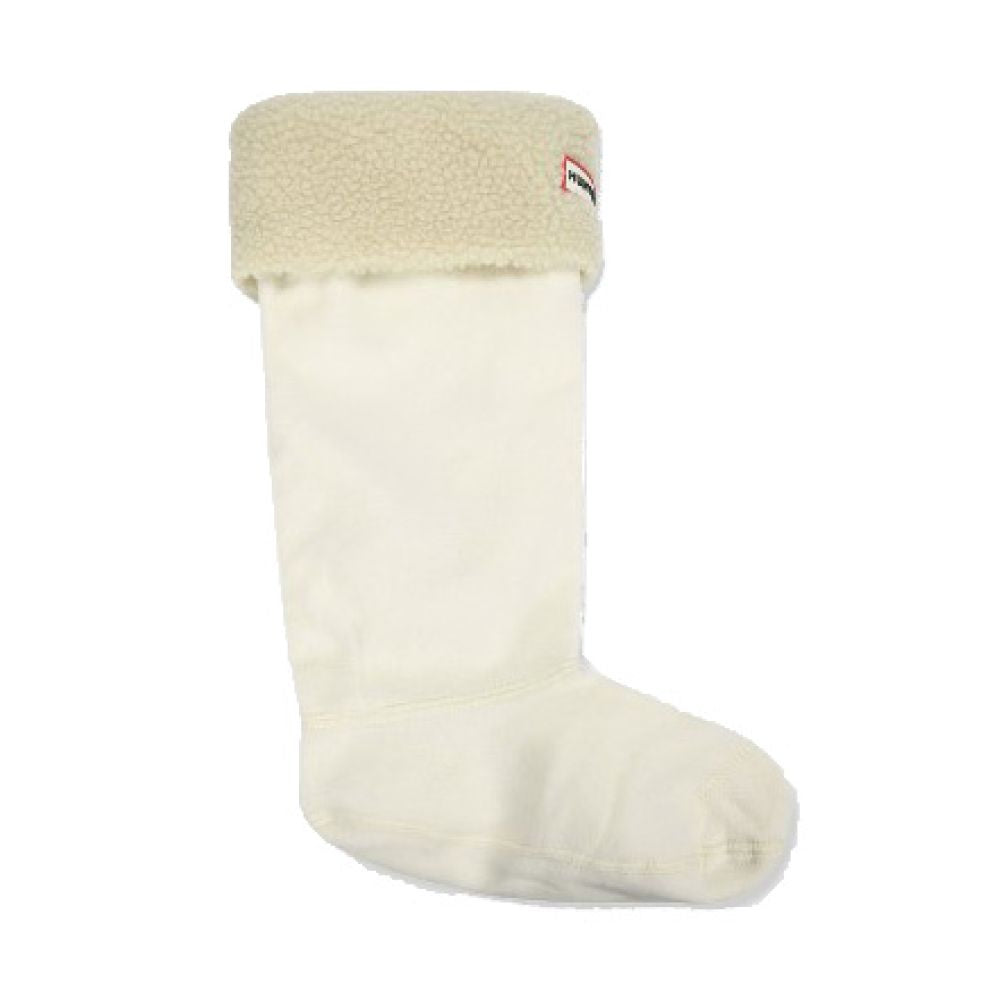 Hunter Sheepy Fleece Cuff Boot Socks in White
