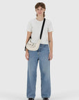 Baggu Small Nylon Crescent Bag in Embroidered Shells