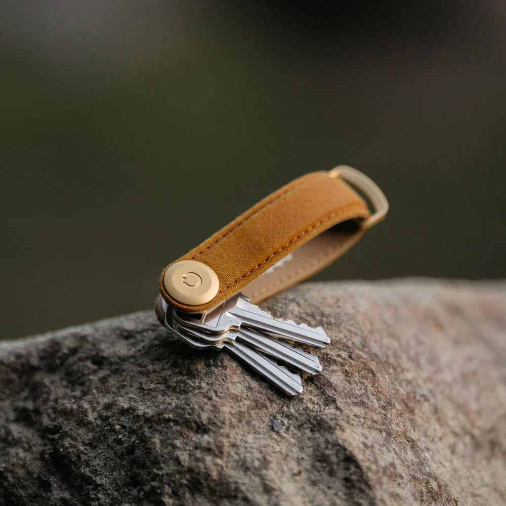 Orbitkey Key Organiser Waxed Canvas in Golden Sand