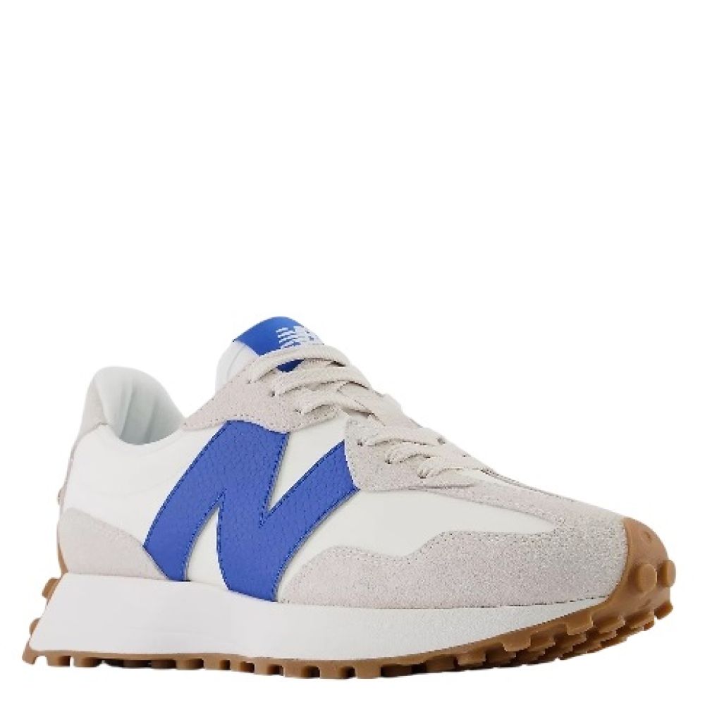 New Balance Women's 327 in Moonbeam with Blue Oasis