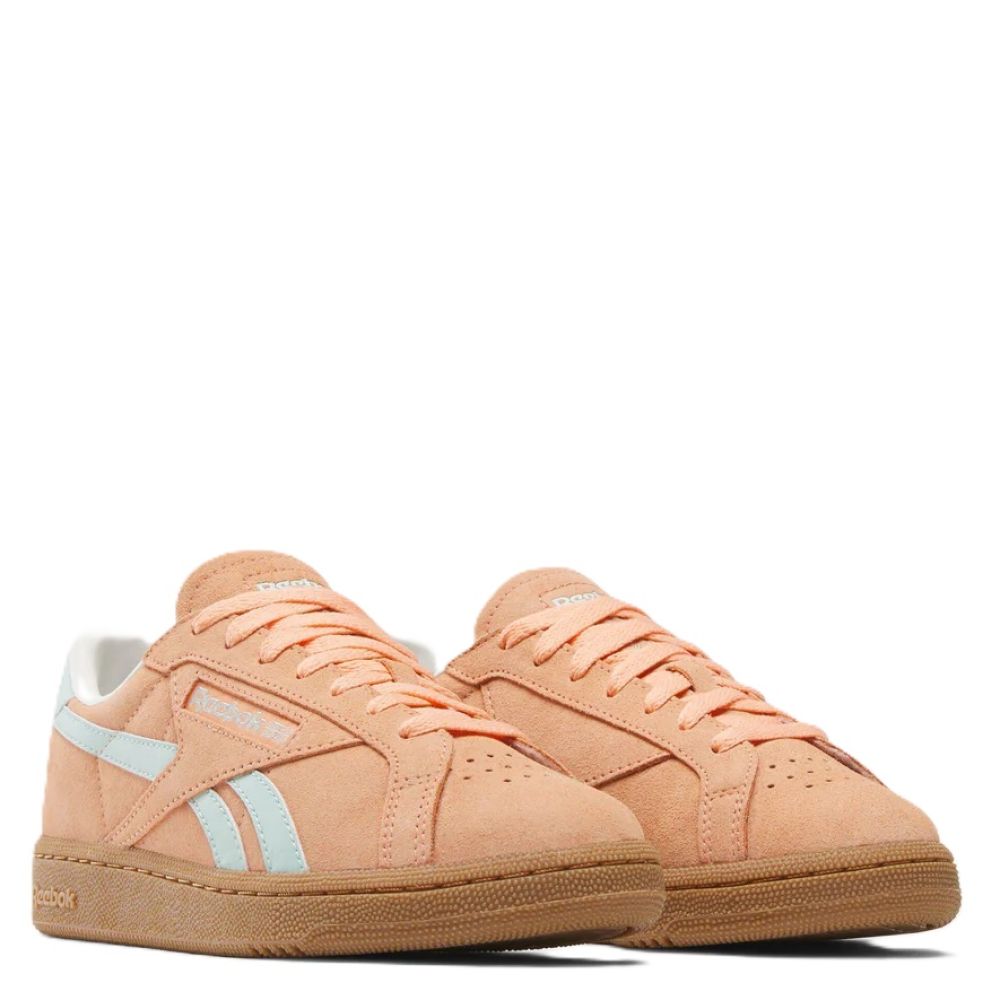 Reebok Women's Club C Grounds UK in Sun Kissed Orange/Glitch Aqua/Chalk White