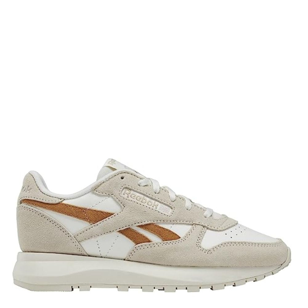 Reebok Women's Classic Leather in Boulder Beige/Court Brown/Chalk