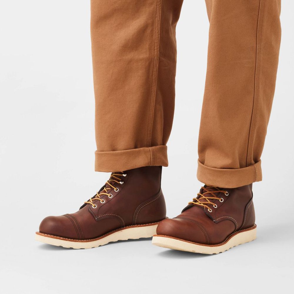 Red Wing Men's Iron Ranger Traction Tred 8088D in Amber Harness Leather