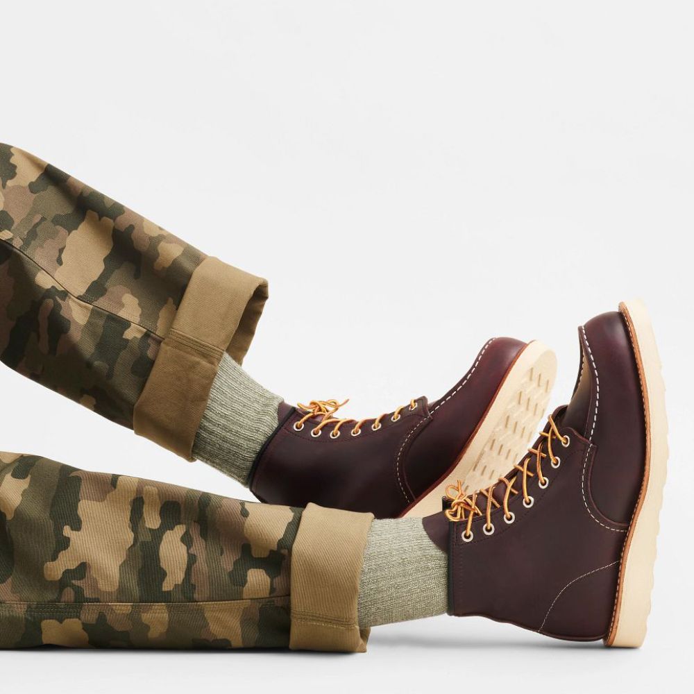 Red Wing Men's Classic 6 Inch Moc 8847 in Black Cherry Excalibur Leather