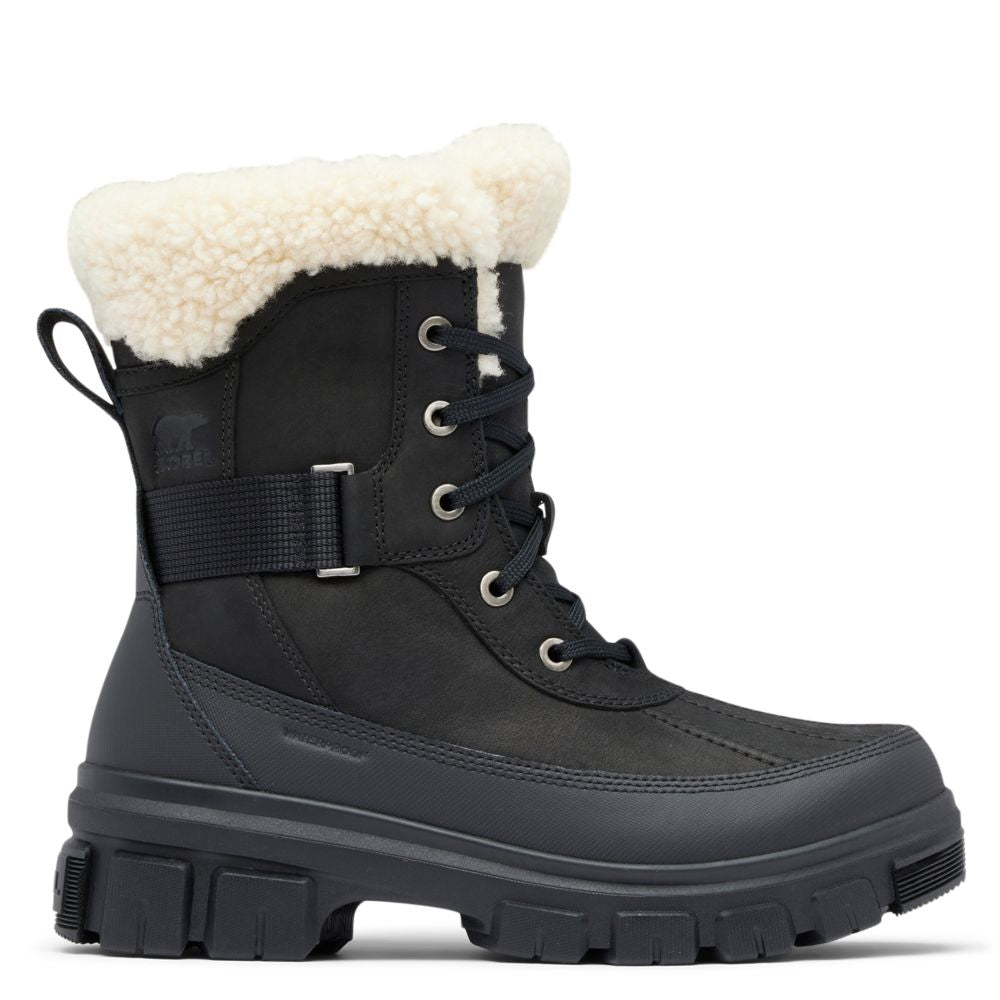 Sorel Women's Tivoli V Parc Waterproof Boot in Black/Sea Salt
