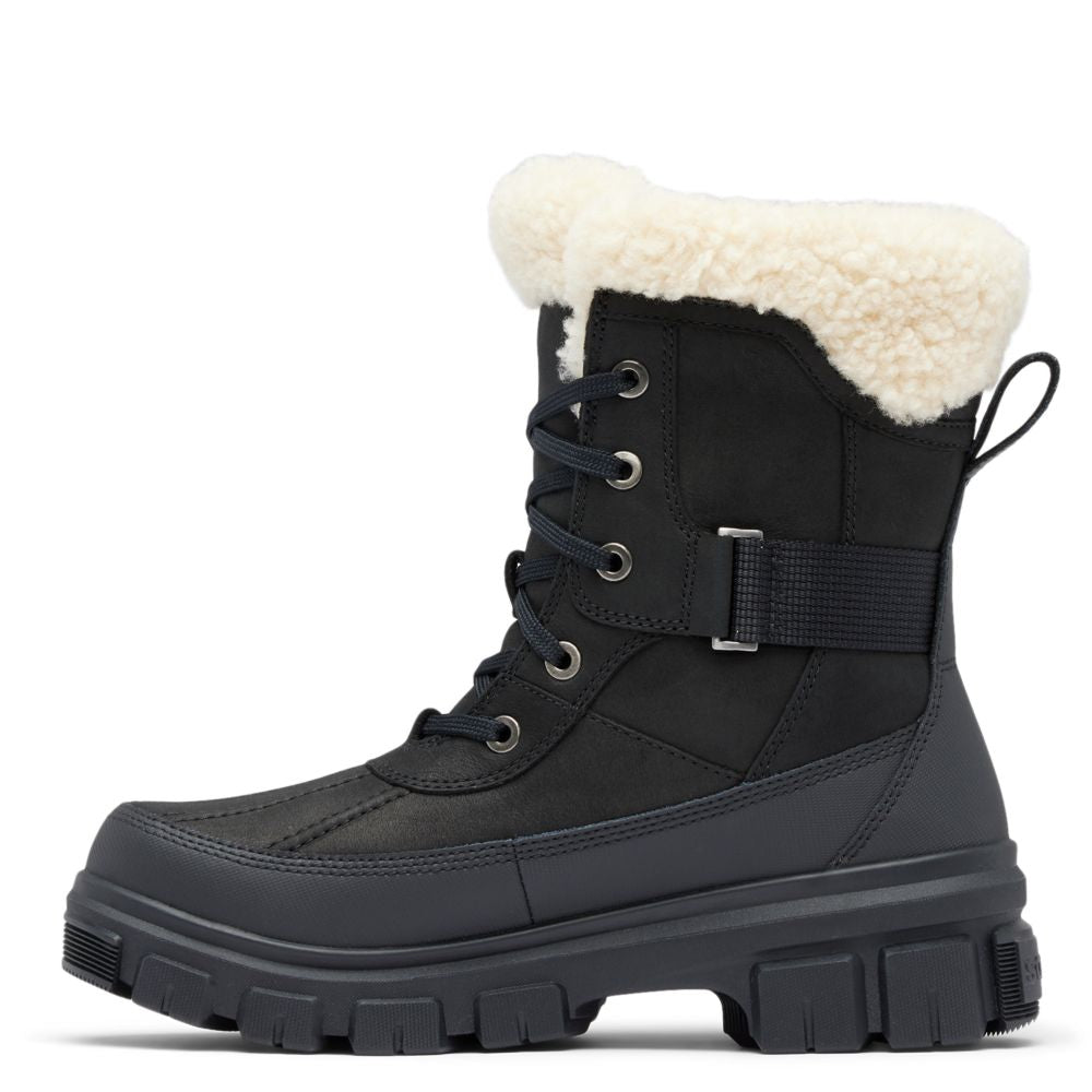 Sorel Women's Tivoli V Parc Waterproof Boot in Black/Sea Salt