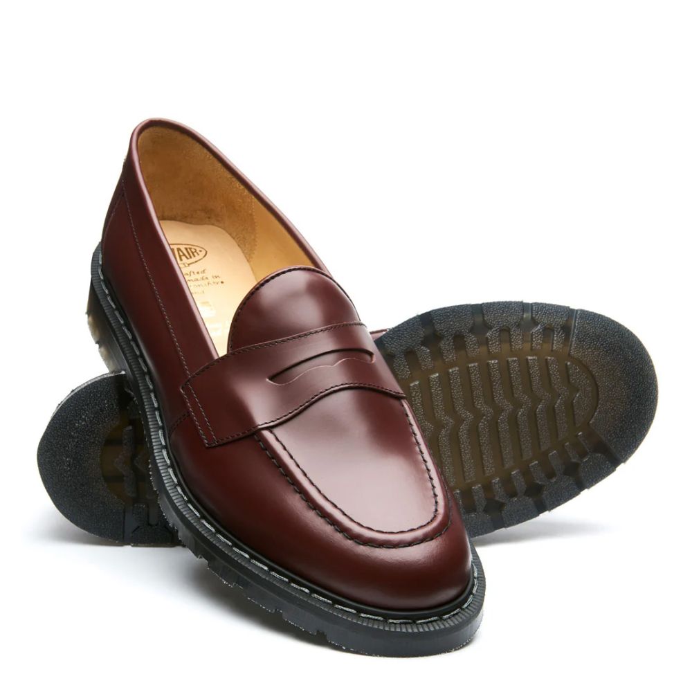 Solovair Penny Loafer in Oxblood Hi-Shine
