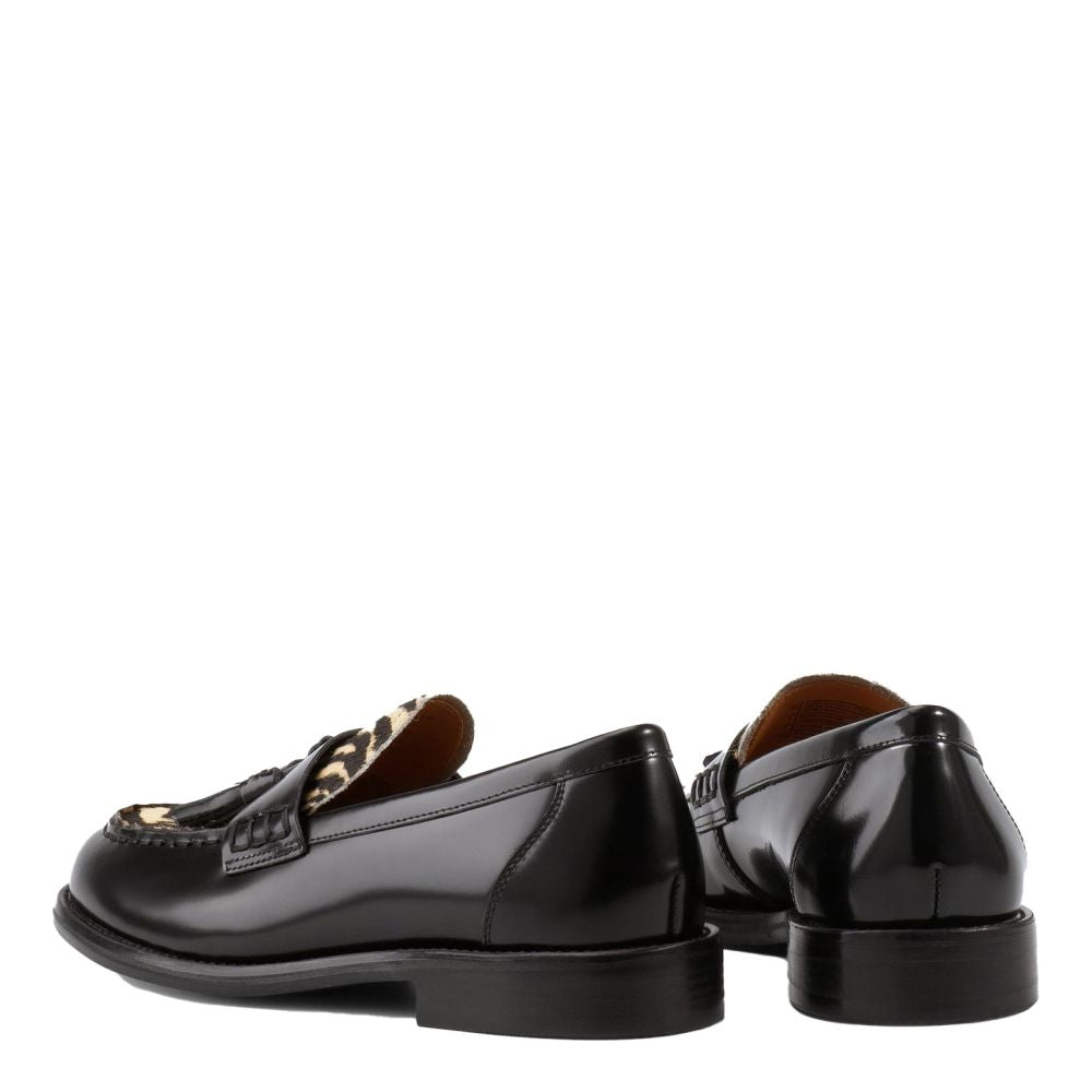 Vagabond Women's Linn Tassle Loafers in Black Leather/Hair-On-Leather