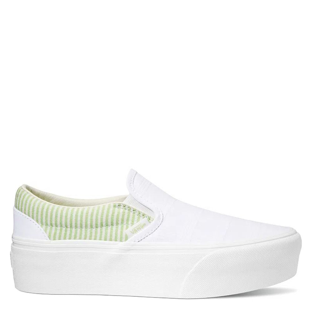 Vans Women's Slip-On Stackform in Green/True White