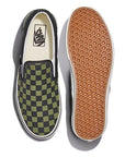 Vans Checkerboard Classic Slip-On in Black/Loden Green