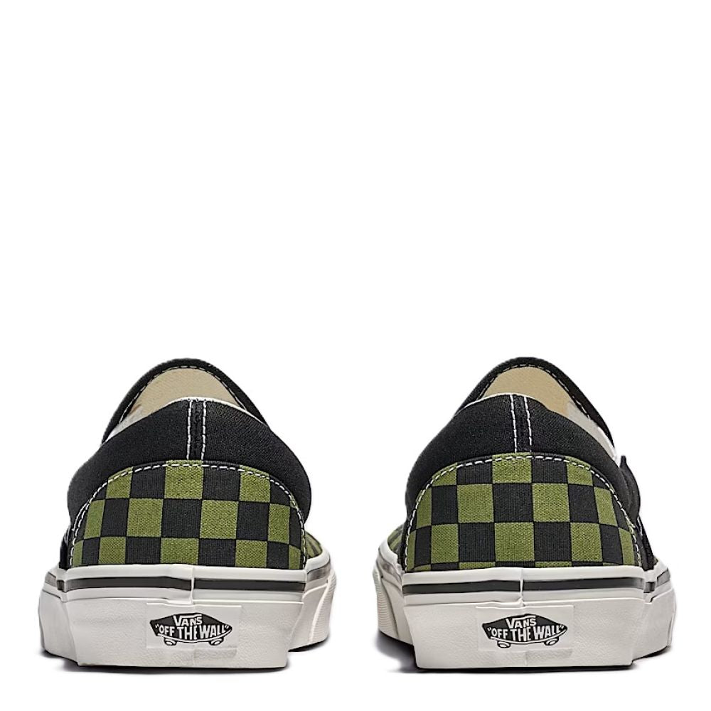 Vans Checkerboard Classic Slip-On in Black/Loden Green