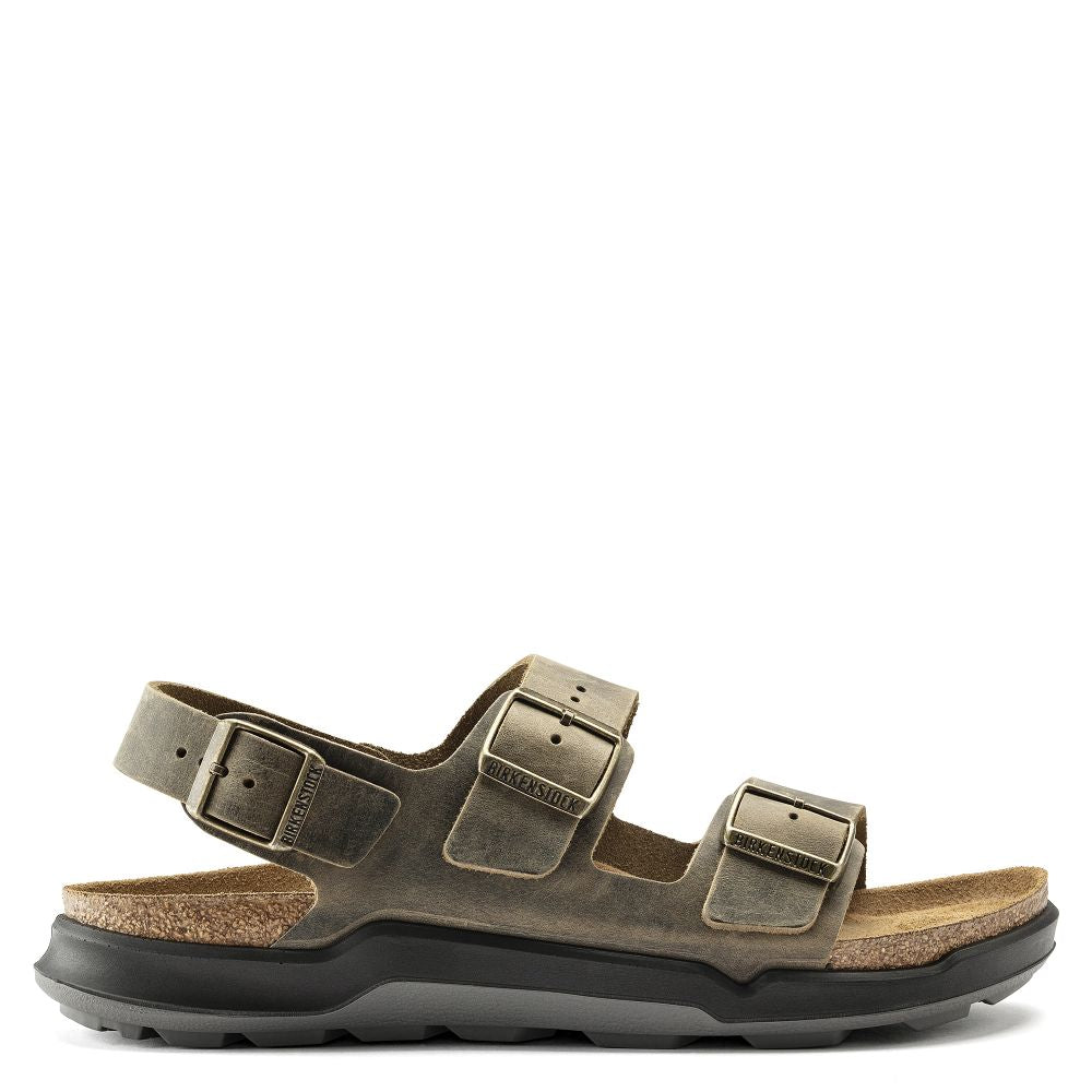 Birkenstock Men&#39;s Milano CT Oiled Leather in Faded Khaki