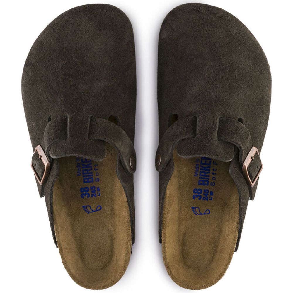 Birkenstock Men&#39;s Boston Softbed Suede Leather in Mocha