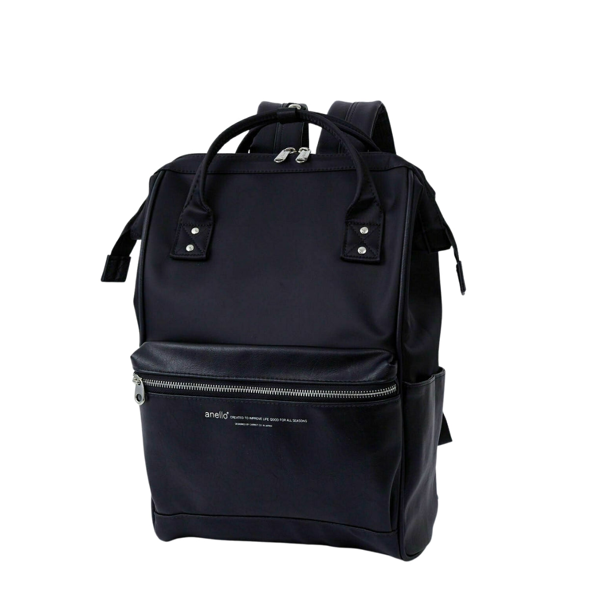 Anello Premium Clasp Backpack Regular in Black