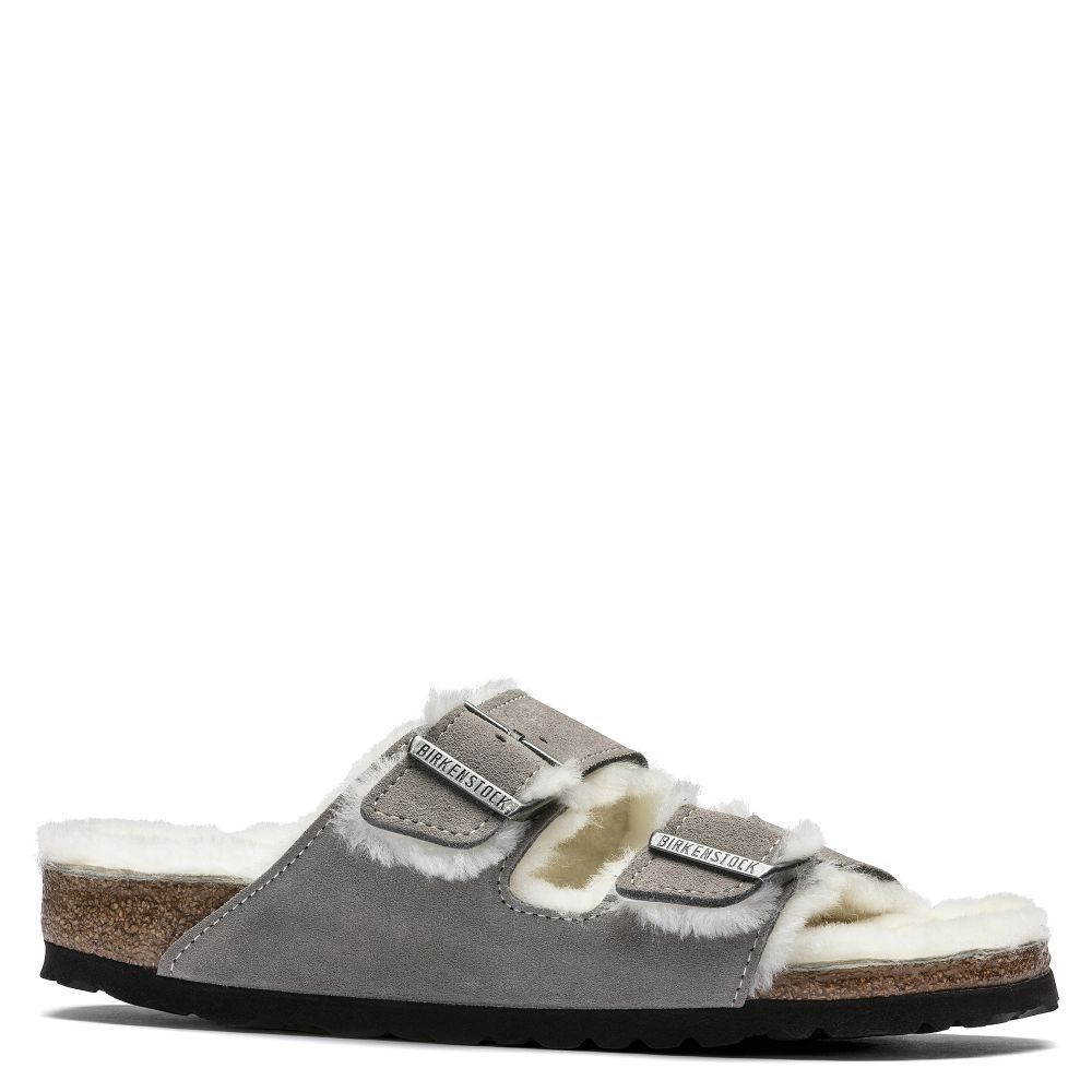 Birkenstock Women&#39;s Arizona Shearling in Stone Coin