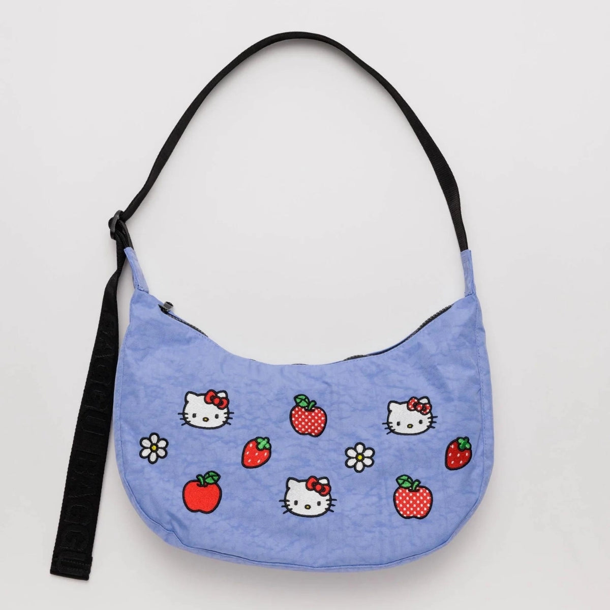 Baggu Medium Nylon Crescent Bag in Embroidered Hello Kitty