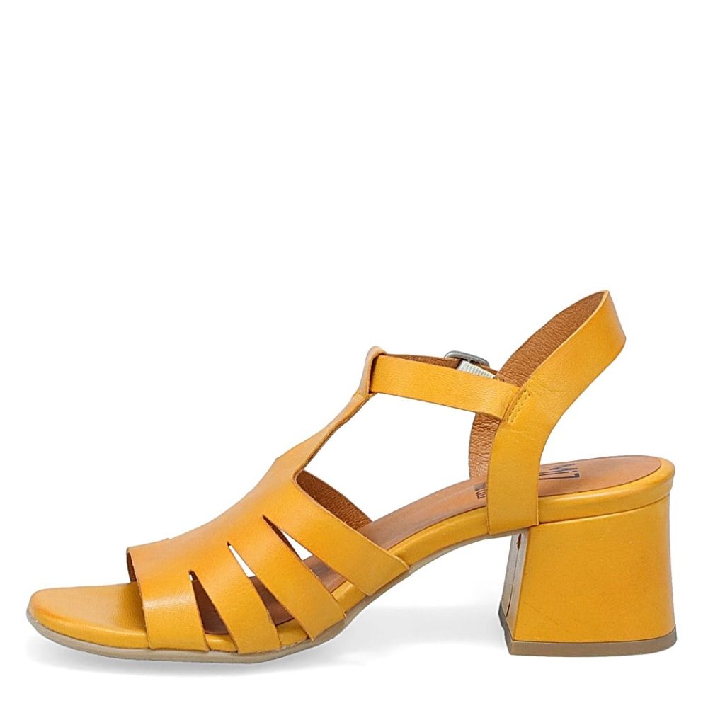 Miz Mooz Women&#39;s Boardwalk Heeled Sandal in Ochre