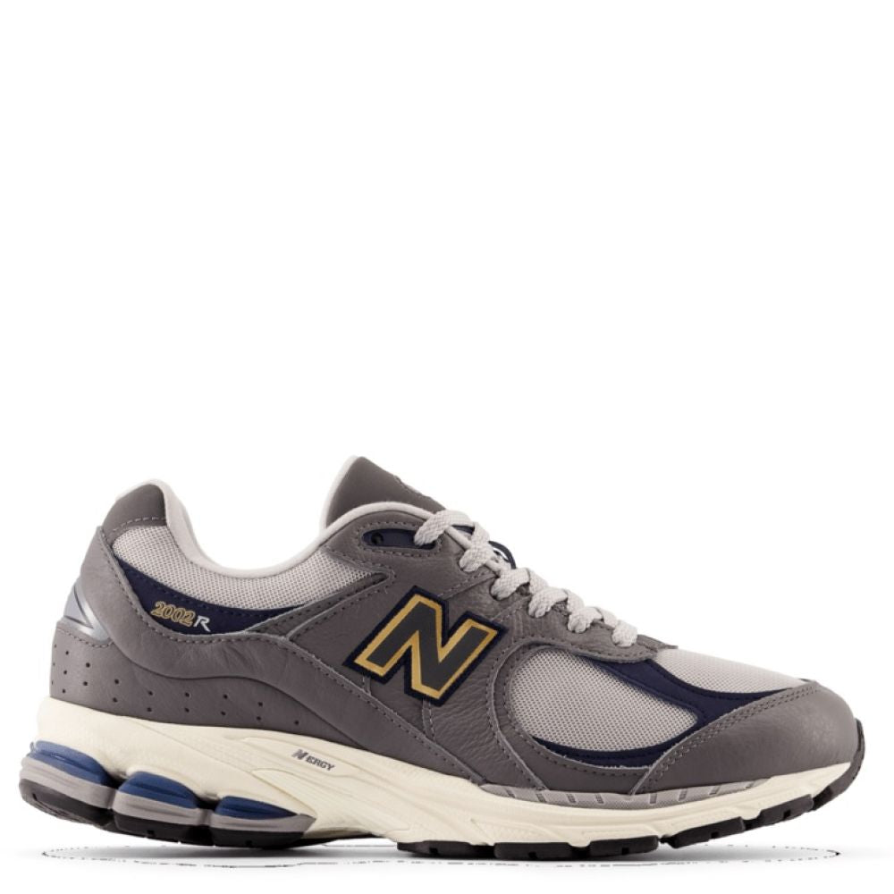 New Balance Women's 2002R in Castlerock with Eclipse and Gold Metallic