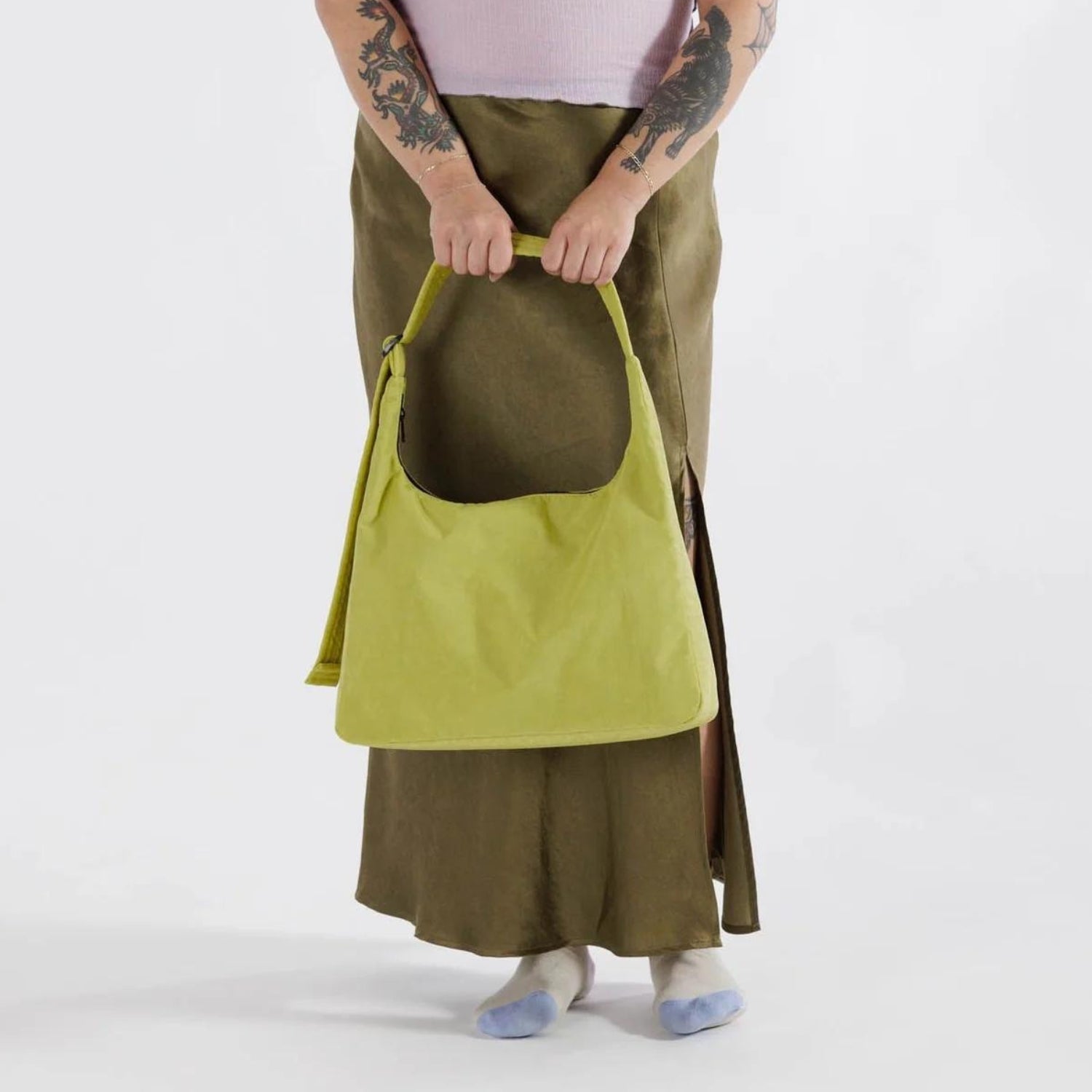 Baggu Nylon Shoulder Bag in Lemongrass